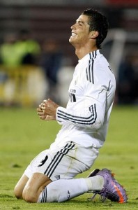 Cristiano Ronaldo celebra uno de los tres goles marcados en Mallorca.