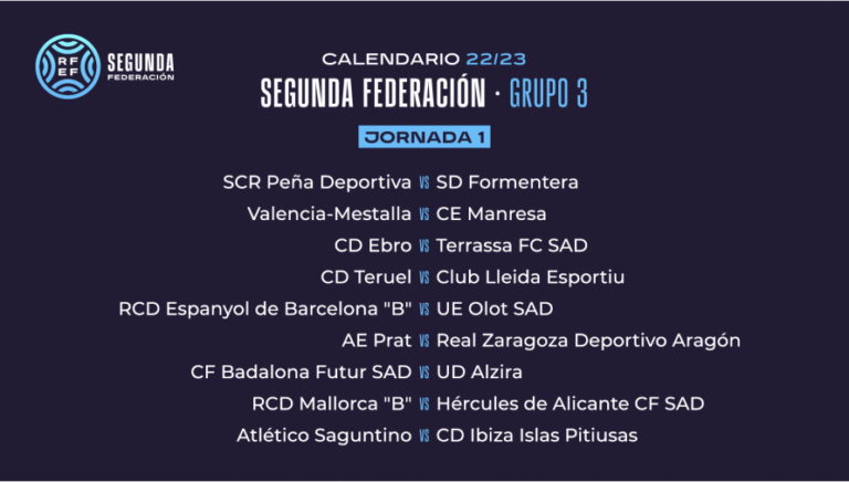 Calendarios de la Segunda RFEF 2022/2023 - 2ª RFEF - FutbolBalear.es