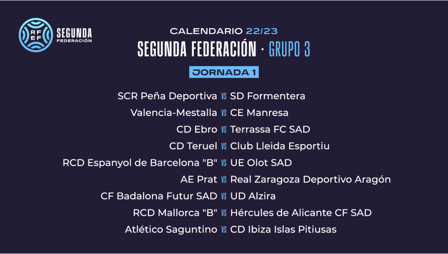 Calendarios de Segunda RFEF 2022/2023 - 2ª FutbolBalear.es